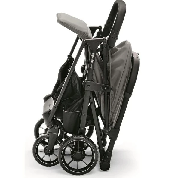 Inglesina Now Kendiliğinden Katlanan Kabin Boy Bebek Arabası Snap Grey - Resim 3