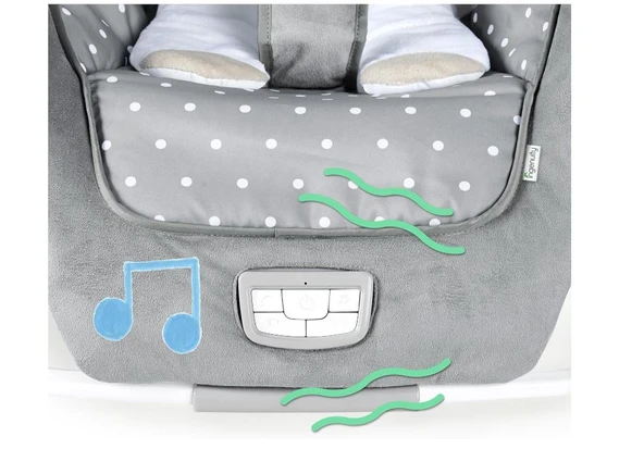 Ingenuity Cuddle Lamb Baby Sallanan Hamağı Titreşimli Ana Kucağı 0-18kg - Resim 3