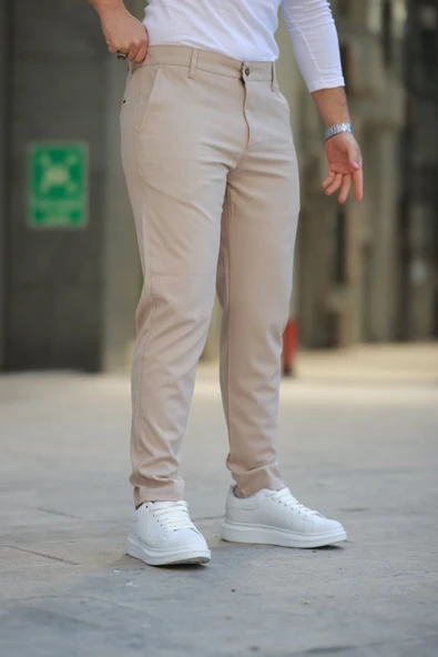 Erkek Düz Kesim Bilek Boy Kumaş Pantolon - Resim 8