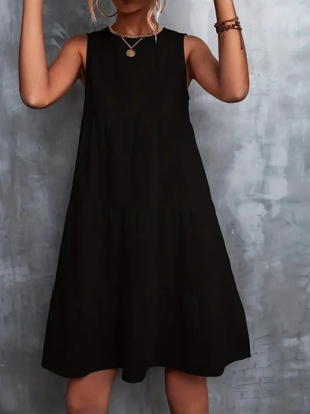 Kadın Sıfır Kol Bisiklet Yaka Aerobin Elbise ürün görseli