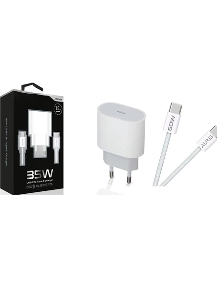 Auris ARS-CH38 35W PD 15.Nesil iPhone Uyumlu TYPE-C Çıkışlı Şarj Aleti Seti