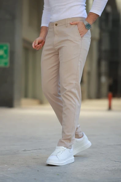 Erkek Düz Kesim Bilek Boy Kumaş Pantolon - Resim 7