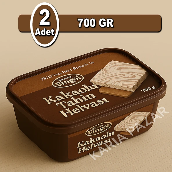 Bingöl Kakaolu Tahin Helvası 700 g x 2 | Avantajlı Paket