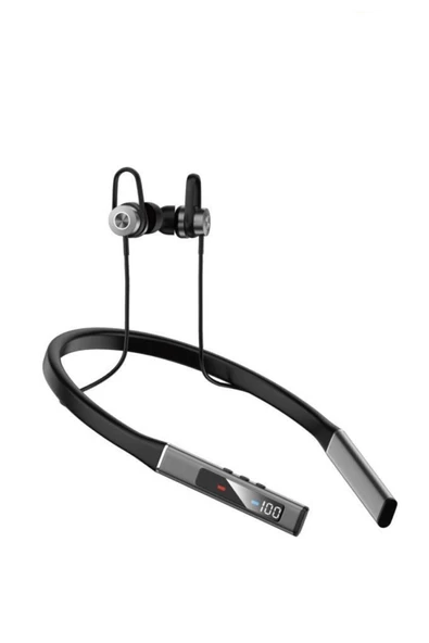 Manyetik Neckband 100 Saat Kablosuz Spor Bluetooth 5.0 Kulaklık Siyah