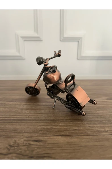 lemontpiel El Yapımı Dekoratif Metal Motosiklet - 15 x 9 cm - 4