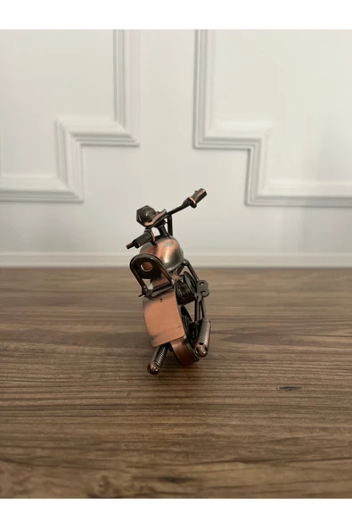 lemontpiel El Yapımı Dekoratif Metal Motosiklet - 15 x 9 cm - 5