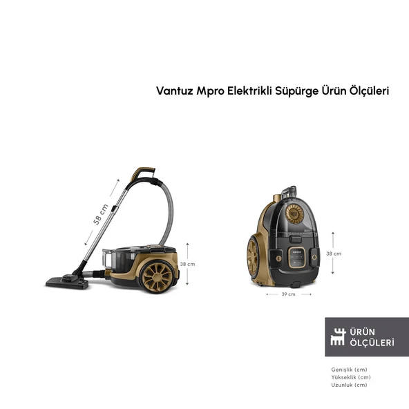 Karaca Vantuz Mpro Elektrikli Süpürge Walnut Brown - Resim 3