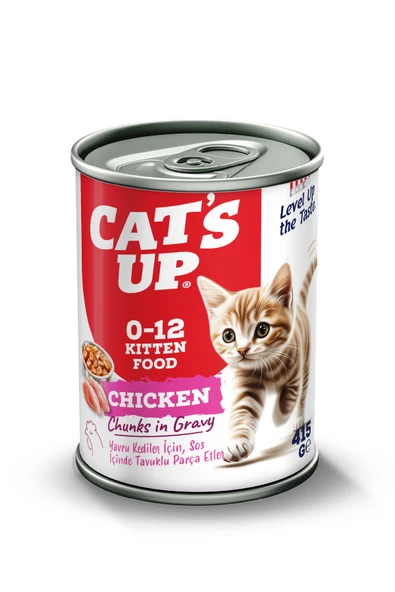 Cats Up Yaş Yavru Kedi Maması Tavuklu 415gr 36Lı - Resim 2
