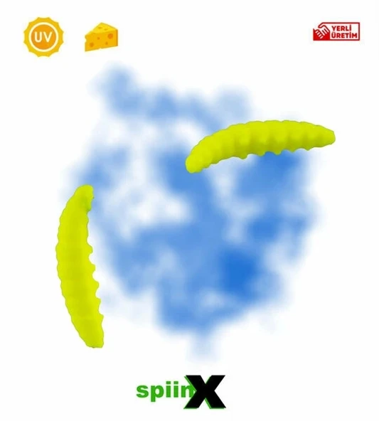 SPIINX LARVA SİLİKON YEM 35MM 14LÜ PEYNİR AROMALI UV RENK: HOT YELLOW
