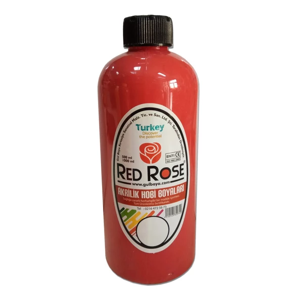 Akrilik Hobi Boyası Redrose 10 Renk  varyant 500ml - 4