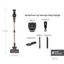 Karaca Vantuz Power Up Telescopic Uzunluğu Ayarlanabilir Dikey Süpürge Rosegold - Resim 3