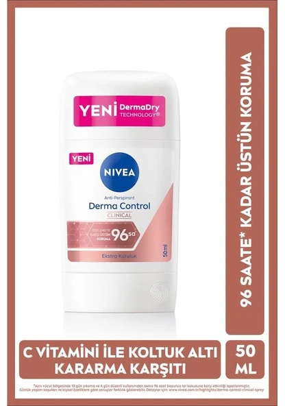 Nivea Derma Control Clinical 50 ml Kadın Stick Deodorant - 1