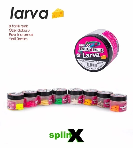 SPIINX LARVA SİLİKON YEM 35MM 14LÜ PEYNİR AROMALI UV RENK: HOT YELLOW - 4