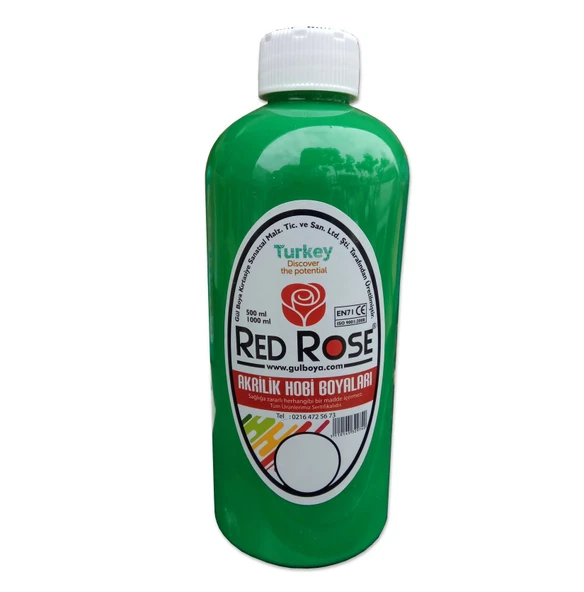 Akrilik Hobi Boyası Redrose 10 Renk  varyant 500ml - 11