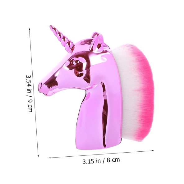 Pembe Unicorn Manikür Toz Fırçası Allık ve Makyaj Fırçası - 2
