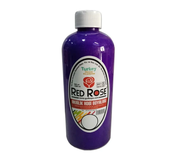 Akrilik Hobi Boyası Redrose 10 Renk  varyant 500ml - 6