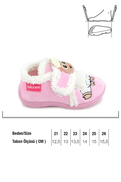 GezerKuzu Figürlü Kışlık Yumuşacık Ev Pandufu Pembe - 10