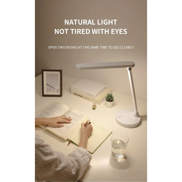 40 Led Çalışma Okuma Işığı Kademeli Masa Lambası Ayarlanabilir Renk Tonu Ve Parlaklık - Resim 2