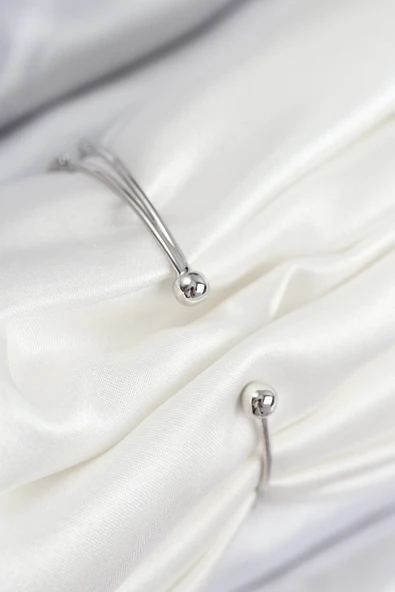 Pirinç Zirkon Taşlı Kuğu Model Gümüş Renk Kadın Bileklik - Resim 2