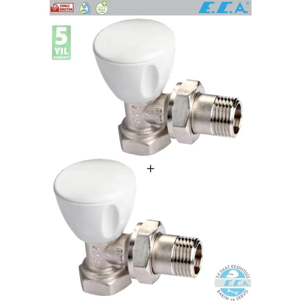 E.C.A Köşe Radyatör Valfi 2 Adet 1/2 Rv3 602120641 Eca - Resim 2