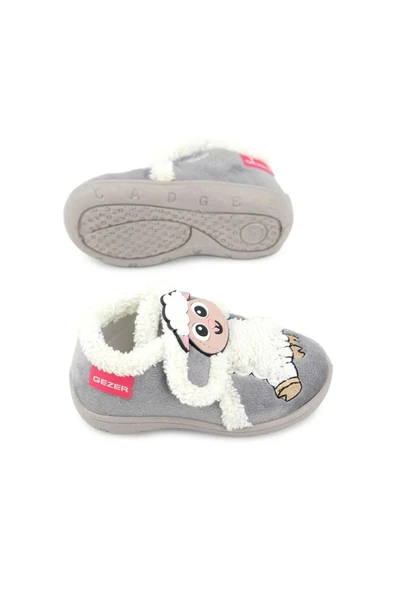 GezerKuzu Figürlü Kışlık Yumuşacık Ev Pandufu Gri - 2