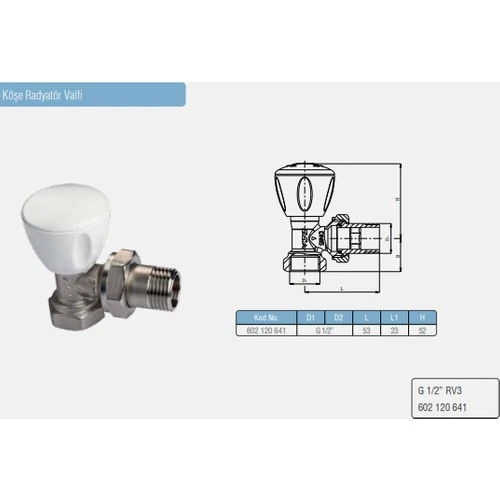E.C.A Köşe Radyatör Valfi 2 Adet 1/2 Rv3 602120641 Eca - Resim 4