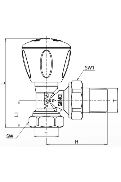E.C.A Köşe Radyatör Valfi 2 Adet 1/2 Rv3 602120641 Eca - Resim 7