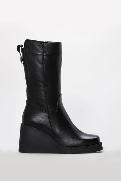 Hakiki Deri  Kadın Dolgu Topuk Çizme 124SZA2501 ürün görseli