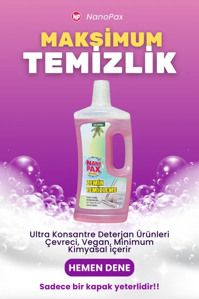 ZEMİN TEMİZLEME SIVI DETERJAN BAHAR KOKULU 2 x 1 LİTRE - 3