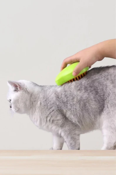Buharlı Kedi & Köpek Yıkama Fırçası Tarağı Yumuşak Silikon Fırça, 10 ml Hediye Nane Yağı - 2