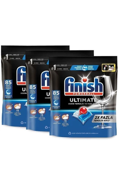 Finish Ultimate Hepsi Bir Arada 255 Kapsül Bulaşık Makinesi Deterjanı Tableti - 2