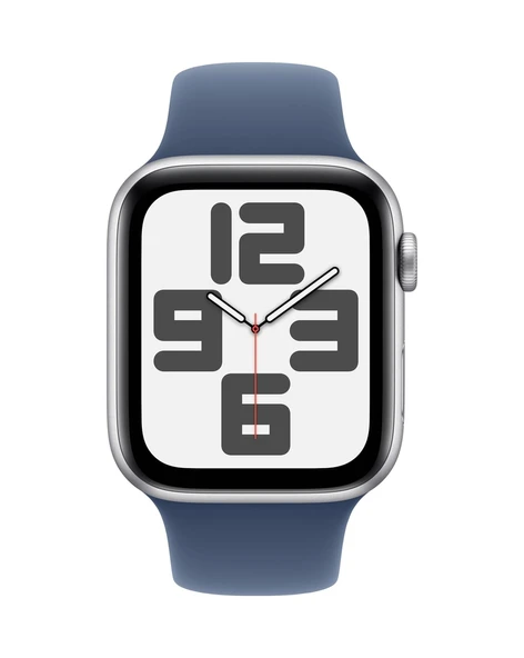 Apple Watch SE 40 MM Alüminyum Kasa Spor Kordon M/L Akıllı Saat (Apple Türkiye Garantili) Gümüş - Kot Mavi - 2