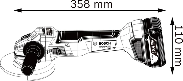 Bosch Gws 18V-10 2x4.0Ah Çift Akülü Taşlama Makinesi - Resim 2
