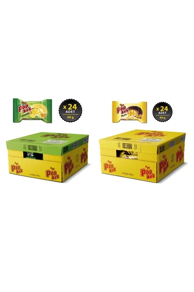 Eti Popkek Limonlu ve Muzlu 60 gr 2x24 lü Karma Paket - 1