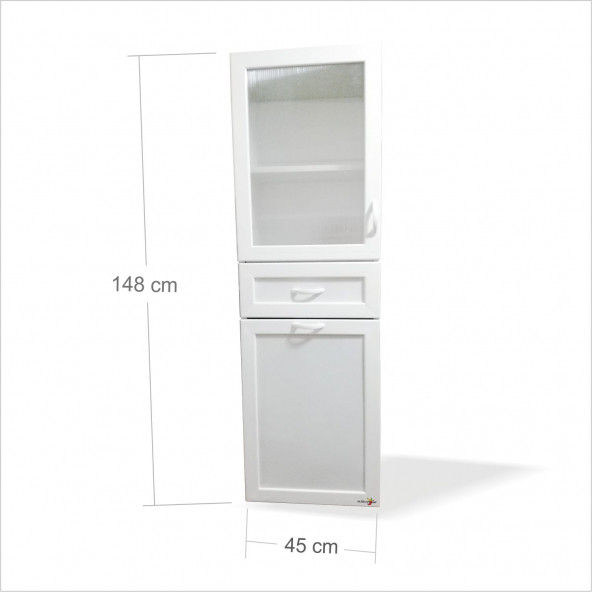 Beyaz PVC Paslanmaz Çürümez Su Çekmez Silinip Yıkanabilir Banyo Mutfak Hol İç Dış Mekan Dolap Dolabı - 3