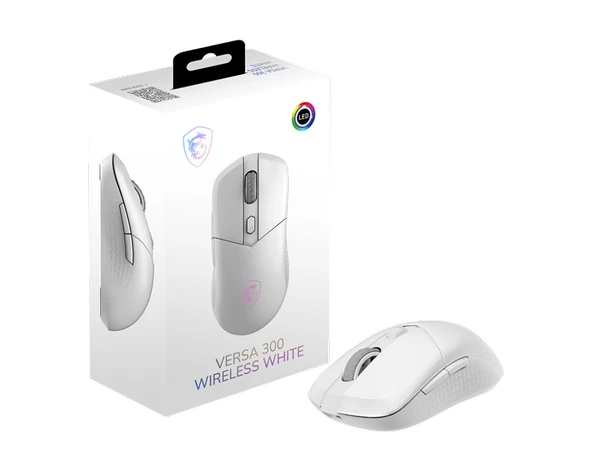 MSI Versa 300 Wireless Beyaz RGB Şarjlı Optik Kablolu/Kablosuz Oyuncu Mouse - Resim 2