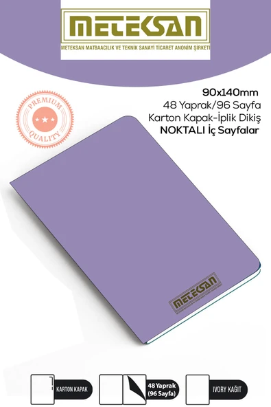 Lila 9x14 Cm Ebat Not Defteri ürün görseli 1