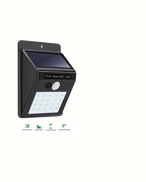 Su Geçirmez 20 LED Solar Aydınlatma | Dış Mekan için PIR Hareket Sensörü ile Akıllı Işık - Resim 3