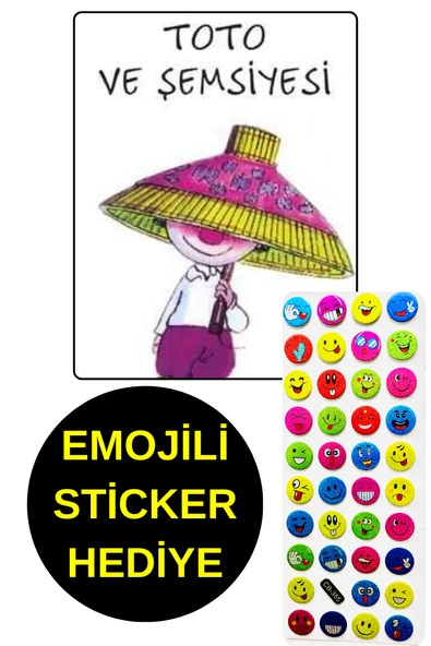 EMOJİLİ  STİCKER HEDİYE  - OKUL ÖNCESİ RESİMLİ KİTAPLAR  - TOTO VE ŞEMSİYESİ - 1