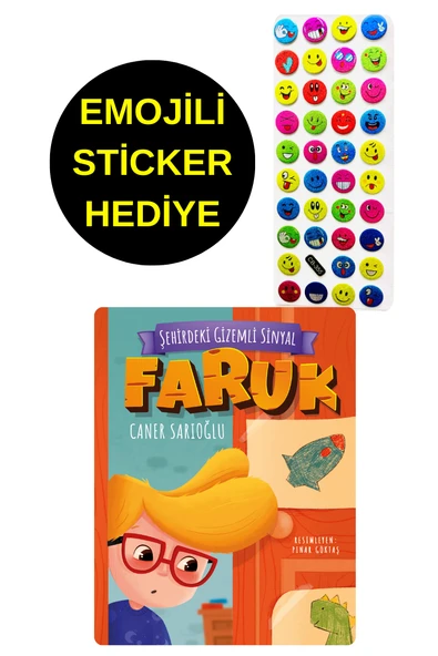 EMOJİLİ  STİCKER HEDİYE  - OKUL ÖNCESİ RESİMLİ KİTAPLAR  - ŞEHİRDEKİ GİZEMLİ SİNYAL  FARUK - 1