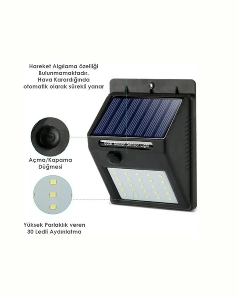 Su Geçirmez 20 LED Solar Aydınlatma | Dış Mekan için PIR Hareket Sensörü ile Akıllı Işık - Resim 5