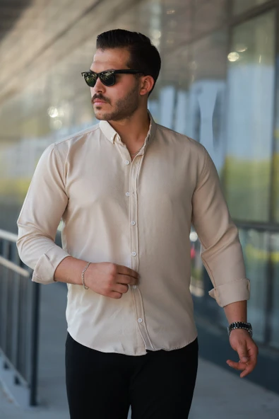Erkek Uzun Kollu Regular Sofya Keten Gömlek ürün görseli