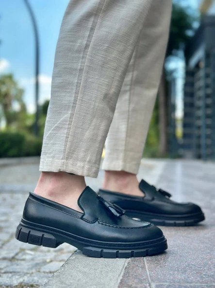 BA0240 Püsküllü Cilt Klasik Yüksek Taban Casual Erkek Ayakkabı - Resim 3