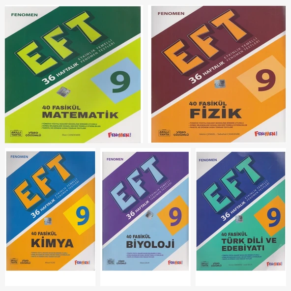 Fenomen 9. Sınıf EFT Set ( Matematik & Fizik & Kimya & Biyoloji & Edebiyat )