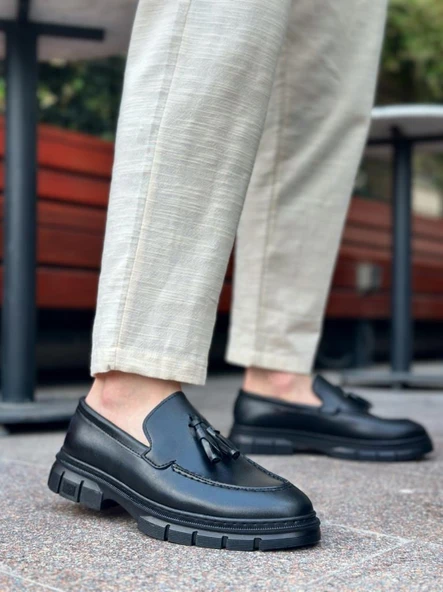 BA0240 Püsküllü Cilt Klasik Yüksek Taban Casual Erkek Ayakkabı - Resim 2