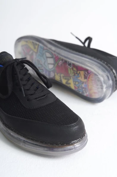 CH181 - RRT İpekyol  Erkek Ayakkabı SIYAH/SAX MAVI - Resim 3