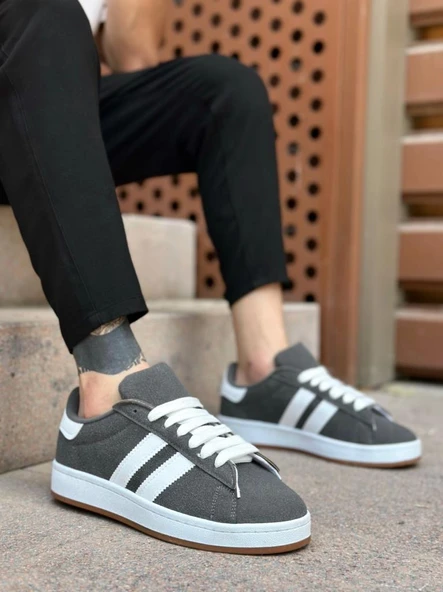 BA0235 BOA İki Çizgili Füme Erkek Günlük Ayakkabı ürün görseli