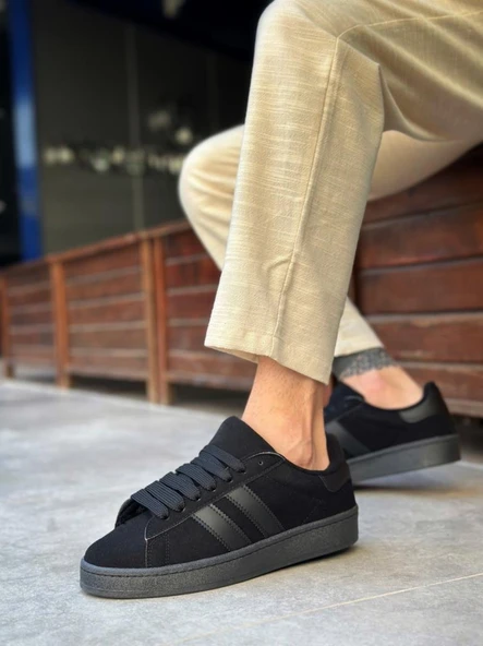 BA0235 BOA İki Çizgili Siyah Taban Erkek Günlük Ayakkabı - Resim 2