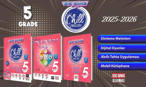 Big Bang 5. Sınıf Chill English Practice Book Fantastic Four Quiz Book Ünite Afişleri Yeni ürün görseli