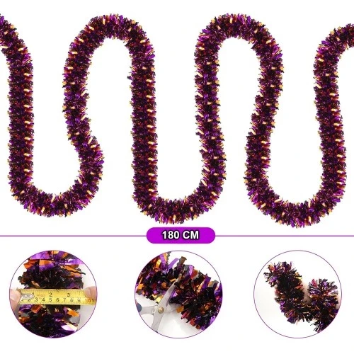 Mor Turuncu Çift Renk Sim Süs 180 cm - Resim 2